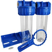 Toodo – Double porte filtre à eau 9 pouces 3/4 – Raccord laiton 20/27 F – Installation rapide – Compatible cartouches 9"3/4 – Filtration eau potable