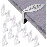 Pinces à nappe en acier inoxydable, argentées, lot de 12 pinces amovibles Convient aux surfaces de table jusqu'à 4 cm d'épaisseur