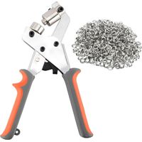 SABIR Emporte-pièces pour lunettes, jeu d'emporte-pièces professionnels pour lunettes avec 100 pièces (Ø intérieur 10 mm) d'œillets métalliques pour rideaux en cuir, toile et bois