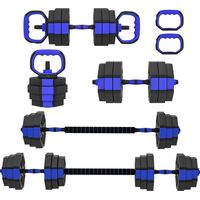 SPORTNOW Set Pesi Palestra 6 in 1 25kg con Manubri, Kettlebell, Bilanciere Blu