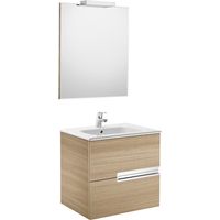 Pack Unik VICTORIA-N 600 + miroir + applique - Chêne