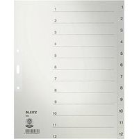 Leitz Register 12330085 DIN A4 1-12 volle Höhe Papier grau