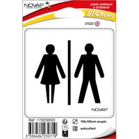Pictogramme adhésif toilettes H/F NOVAP 10 x 10 cm
