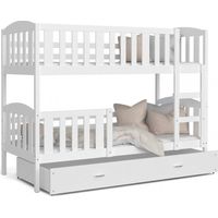 Lit Superpose Nilo 90x190 tiroir Blanc - blanc