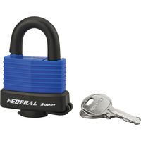 THIRARD - Cadenas à clé Fédéral Lock Sea Line Bleu, laiton, extérieur, anse inox, 40mm, 2 clés - THIRARD