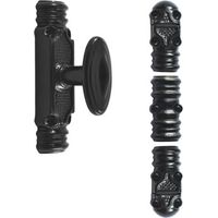 Funktionelle rustikale Treibriegelstange ROLLINGER + Zubehörbeutel für Vorhangstange 16x8 - Schwarz - CRF168BT6EN