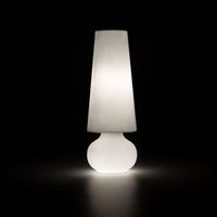 Fade Lamp Luce fredda - Si - Per uso interno - Bianco opalino - No lampada da tavolo in polietilene originale Plust moderna di design colorata per interno ed esterno