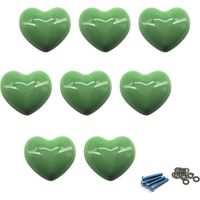 Lot de 8 boutons de porte en céramique avec vis Vert