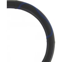 Couvre volant noir surpiqure bleu - 37-39cm