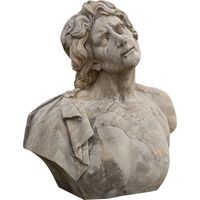 Man bust in stone L78xPR35xH80 cm