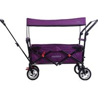 FUXLIFE by FUXTEC CT-700 Bollerwagen Carrello Pieghevole capacità 75 kg - richiudibile compatto - 2 posti con freno di stazionamento - Viola