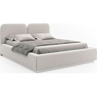 Selsey Comoves – Polsterbett 140x200 mit Veloursbezug, LED, Bettkasten und Lattenrost Greige