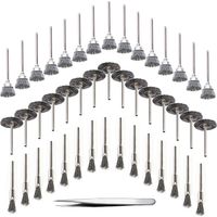 45-teiliges Bohrwerkzeug für die Holzbearbeitung, Drahtbürste aus Edelstahl, Metall-Rotationsbohrbürste, Silber (Edelstahl)