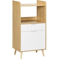 Meuble bas de cuisine TONIO aspect chêne clair et blanc