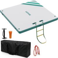 Plattform 1,8x1,5 m – Rutschfest, abnehmbare Leiter – Baden, Sonnen, Familie – Tragbare Schwimmmatte mit Tasche