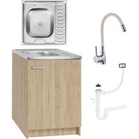 STAMAR Küchenschrank 60 cm - Sonoma Eiche - mit integriertem Spülbecken - elegant und funktional