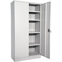 Armoire métallique Nilas 4 tablettes – Structure en tôle d'acier – Verrouillable – Dimensions h1950 x l915 x p421 mm – Charge max 45 kg par tablette – Eurokraftbasic