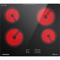 Piano cottura in vetroceramica FIREGAS - 4 zone 6000W - L59 x P52 cm - Nero