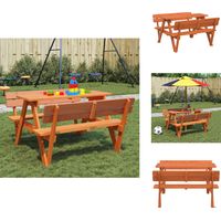 Table de pique-nique pour 4 enfants avec trou de parasol sapin - Table De Pique-nique - Tables De Pique-nique - Banc De Pique-nique - Table De Pique-nique D'extérieur