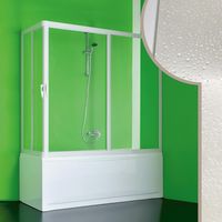Mampara de bañera de acrílico h 150 cm mod. Nettuno 70x180 cm con apertura central