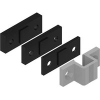 Ensemble de gâche haute avec cales LA CROISEE DS 6812-007 Gris aluminium RAL9006