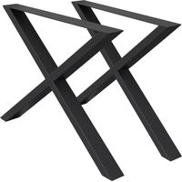Ecd Germany – Pieds de table en acier noir – Lot de 2 – Dimensions 60 x 72 cm – Design industriel – Support robuste pour meubles en bois