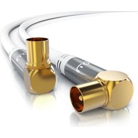 Primewire Antennenkabel 90° gewinkelt, Koax, TV-Kabel, RF, IEC, HDTV, 4-fach Schirmung, 75 Ohm, 120dB - 1,5m
