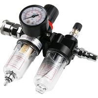 LaBlanc - Regulador de presión de 1/4", filtro de aire, separador de agua, aceite y humedad, compresor, lubricador, reductor, procesador, conector de manómetro neumático