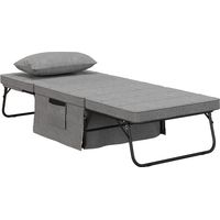 Fauteuil chauffeuse lit convertible dossier inclinable 5 positions 1 place - tissu gris