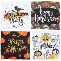 Lot de 4 housses de coussin pour décorations d'Halloween
