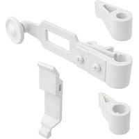 Accessoires d'espagnolettes STANDARD pour volet battant, avec embouts courts - support sans sécurité et colliers - Blanc (RAL 9016)