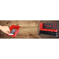 Wall mounted storage bin unit 43 piece set with hooks