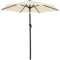 Kingsleeve Ombrellone pieghevole con manovella 200 cm con protezione UV 80+ con copertura protettiva alluminio rotondo 2m balcone terrazza giardino mercato Beige
