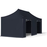 3x6 m Faltpavillon PROFESSIONAL Alu 40mm, Seitenteile ohne Fenster, schwarz