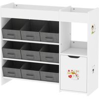 Organizador Infantil 9 Cestas Extraíbles con Pegatinas 92x30x80 cm Blanco
