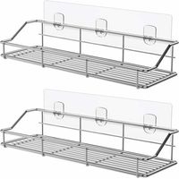 Serviteur de Douche Etagère pour Salle de Bain Panier Toilette Cuisine Spice Rack Acier Inoxydable SUS304 sans Perçage - 2 Pack