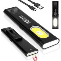 flintronic Mini Flat EDC Lampe de poche Rechargeable USB C,450 Lumens Cob Lampe de travail avec base magnétique et clip de boucle. Convient pour l'entretien, le camping, la randonnée, l'urgence