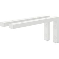 Holzbrink 2x Wandkonsole Weiß für Waschtisch, 350x150 mm Modell L