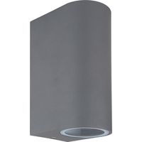 Lampada da parete Faretto da parete Up & Down GU10 Lampada da parete da esterno antracite, IP44 antispruzzo 2 fiamme, vetro trasparente, 2x prese GU10, HxLxÜ 15x6,8x9,2 cm