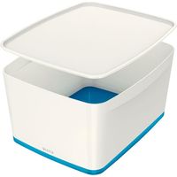 Leitz Mybox boîte de rangement blanc et bleu empilable