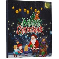 Advent Calendar - 24 Compartments - With Bracelets - Blue Theme - 20 x 17.5 x 1.5 cm - For Home Decoration And Countdown