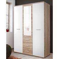 Armoire-penderie - DINO - 135 cm x 191 cm x 55 cm - Chêne et blanc - Livraison gratuite