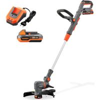 FUXTEC Coupe-bordures sans fil FX-E1RT20PROSET Débroussailleuse 20 V avec batterie 2 Ah et chargeur 28 cm tête pivotante manche télescopique