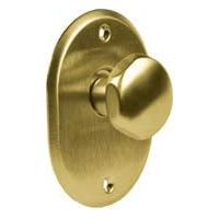 Écusson Ovale Avec Bouton En Laiton Poli - mm.70x90h. sp. 4mm - bouton 35mm