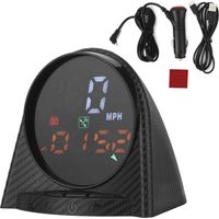 Affichage tête haute GPS HUD vitesse altitude heure boussole alarme excès de vitesse km/h mph