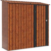 Vidaxl – Abri de jardin métal marron 203,5 x 73 x 200 cm – Résistant à la corrosion – Système de verrouillage – Toit incliné pour drainage efficace