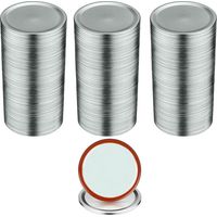 100 coperchi per barattoli di conserva, coperchio interno da 70 mm per bocca del regolatore, coperchio per barattolo di vetro in metallo con anello di tenuta, finitura argento, 100 pezzi