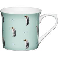 KitchenCraft China - Taza acanalada (300 ml), diseño de pingüino