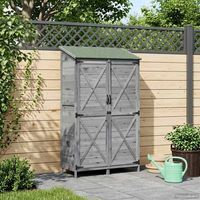 vidaXL Garden Shed with Roof Grey 106 x 56 x 176.5 cm Solid Fir Wood
