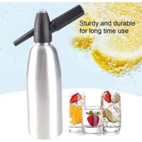 Soda-Maschine, 1-Liter-Aluminium-Soda-Siphon, Sodasiphonflasche mit Druckregler, Aluminium-Sprudelwasserbereiter für selbstgemachte Fruchtsäfte, Mojitos, Cocktails und FLITI-Getränke